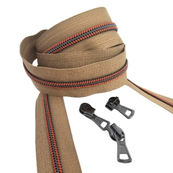 Reißverschluss Beige Titan Orange